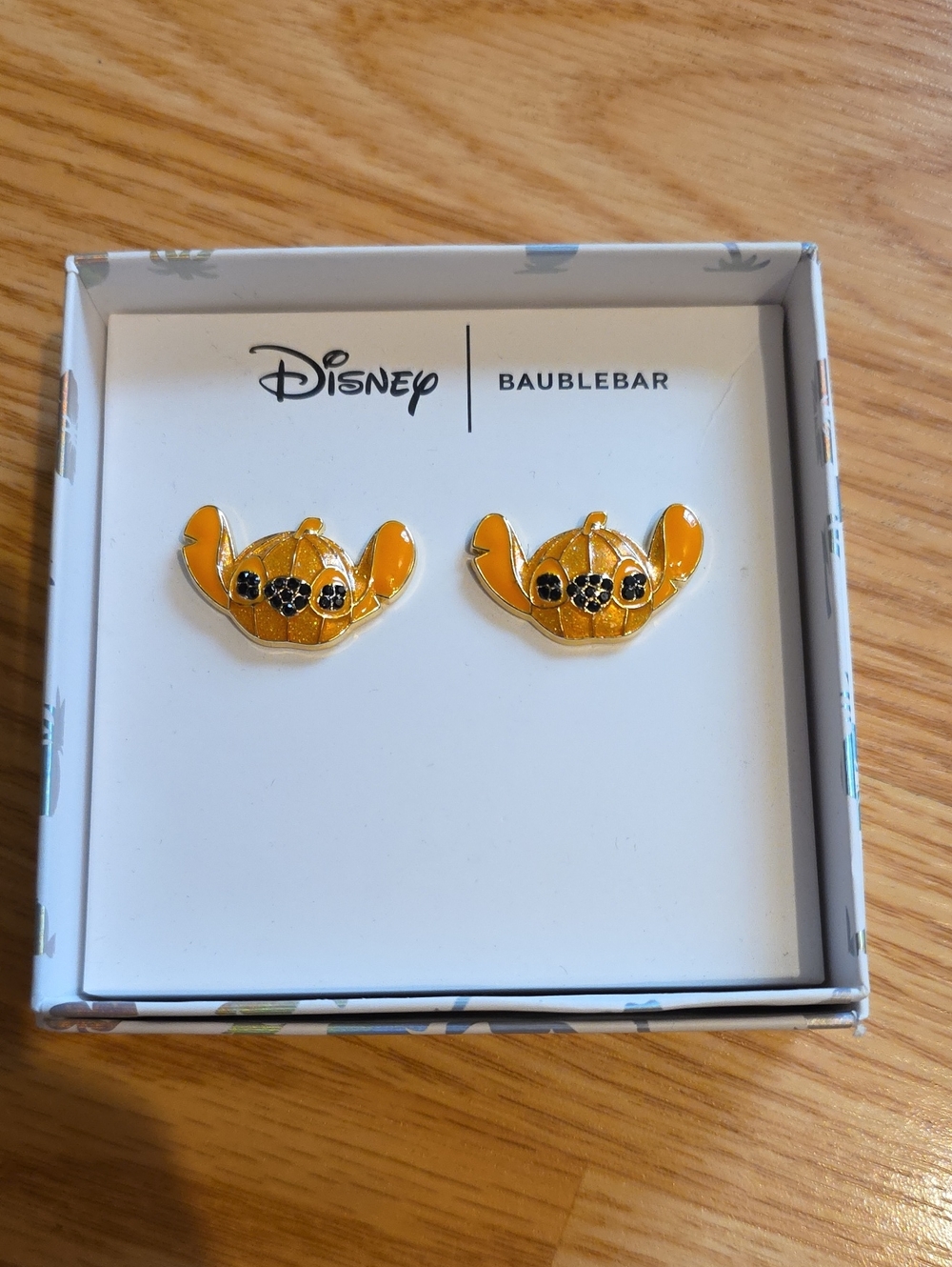 Disney x BaubleBar Orange Pumpkin Stitch Stud Earrings